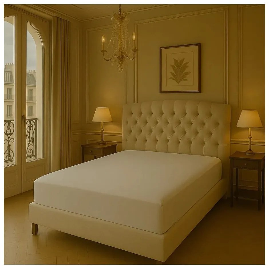 Fehér gumis renforcé pamut lepedő 200x140 cm Ranforce – Mila Home Luxury