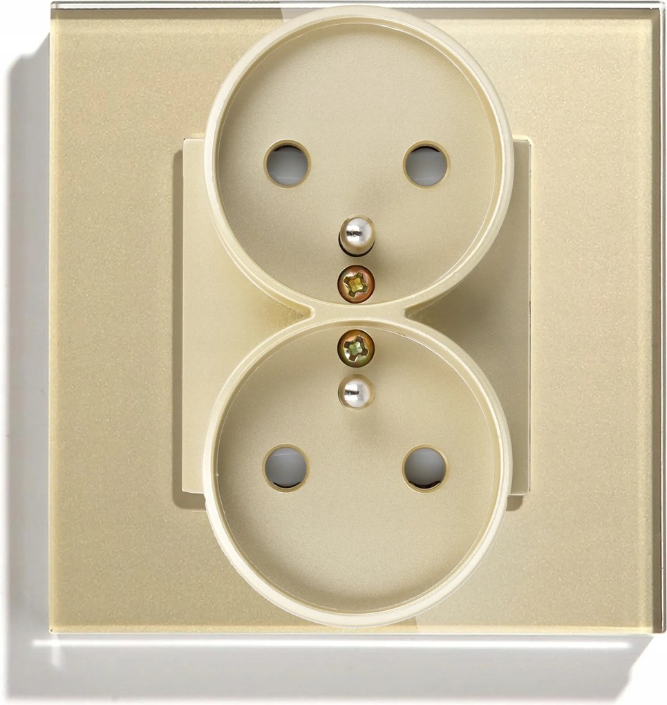 Konnektor Üveg Aljzat Dupla Konnektor Érintkező Arany Bézs 1F