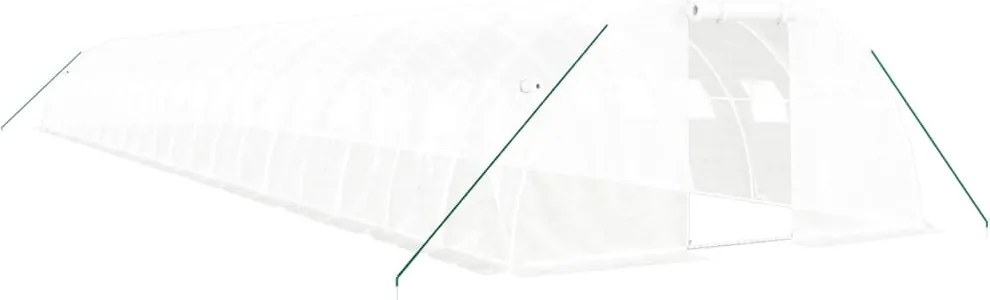 vidaXL fehér acélvázas melegház 80 m² 20x4x2 m