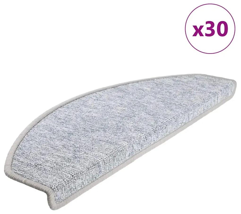 vidaXL 30 db világosszürke lépcsőszőnyeg 65x24x4 cm