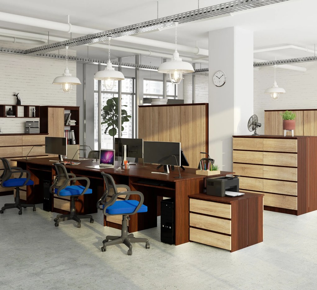 PC asztal Bronte (wenge + szonoma tölgy). Akció -16%. 1069692