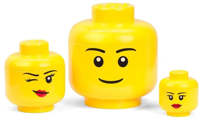 Winky sárga fejformájú tárolódoboz, ⌀ 16,3 cm - LEGO®