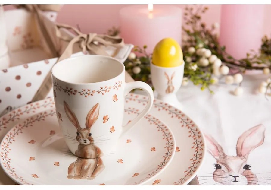 Nyuszis húsvéti porcelán lapostányér Rustic Easter Bunny