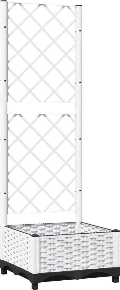 vidaXL fehér polipropilén rácsos kerti ültetőláda 40 x 40 x 121,5 cm