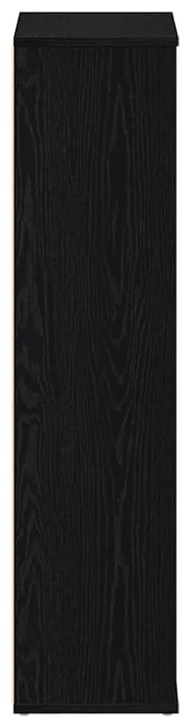 fekete tölgy szerelt fa könyvespolc 50x25x104 cm