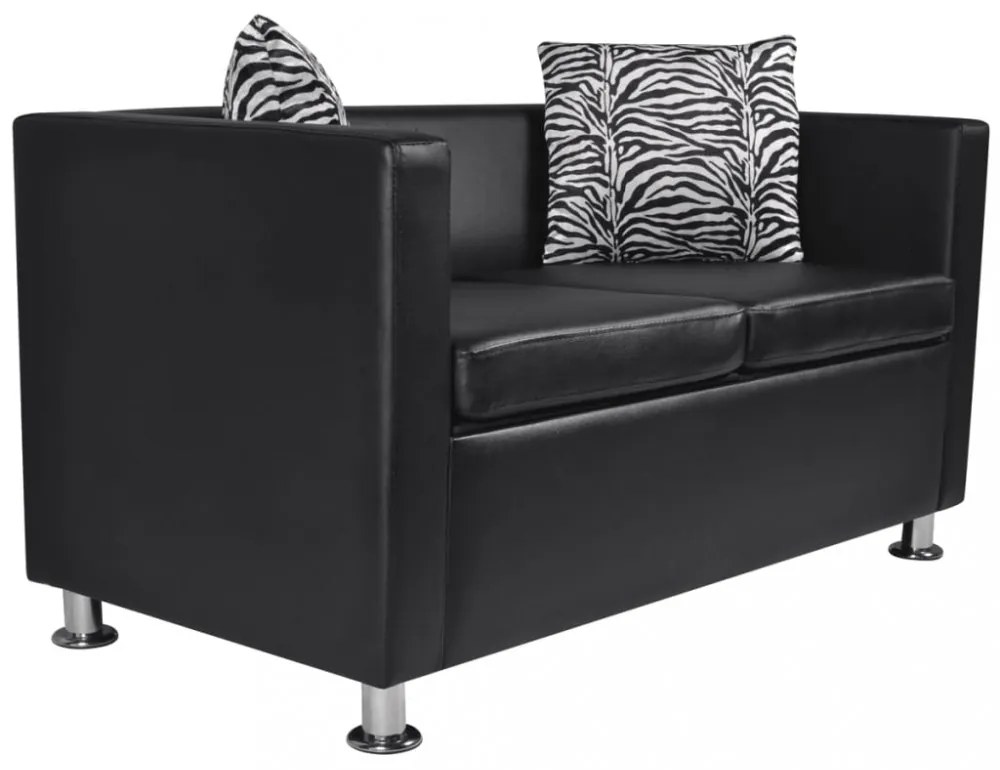 Feketet 3 személyes és 2 személyes műbőr kanapészett