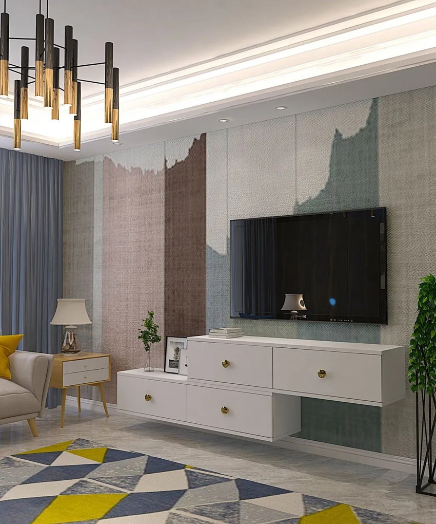 Zuzu TV-állvány, fehér, 120 cm