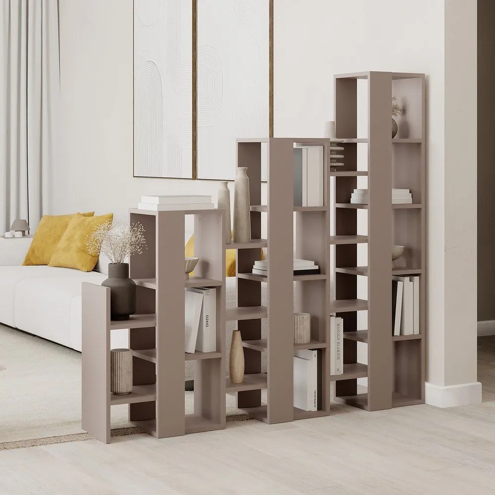 Szürkésbézs polcos állvány 158x151 cm Anissa – Marckeric