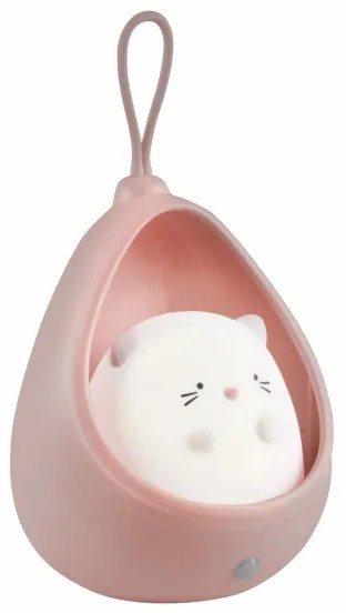 LED Gyermek Tájoló lámpa érzékelővel KITTY LED/0,5W/5V USB rózsaszín