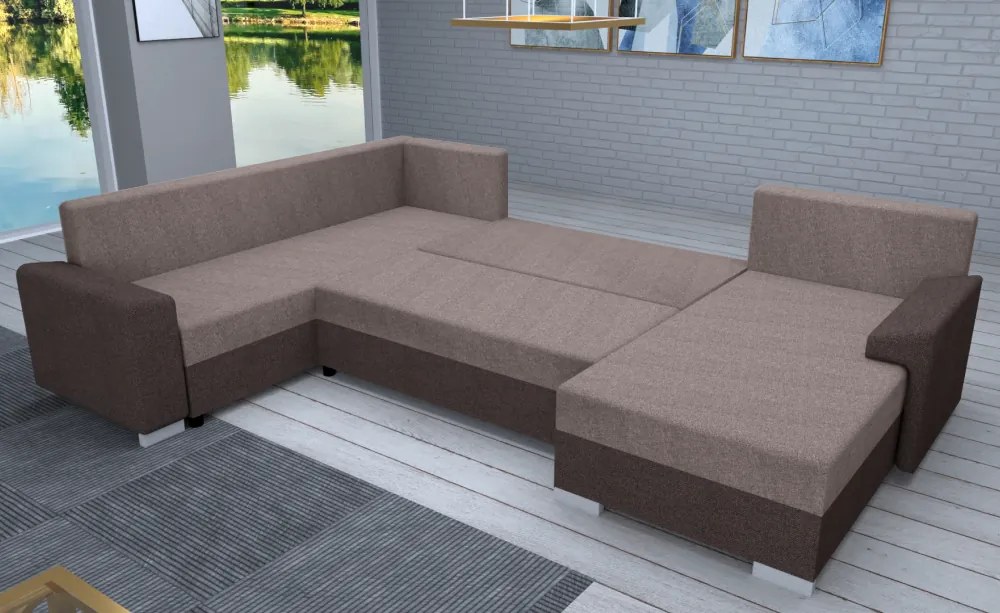 Univerzális ülőgarnitúra, sötétbarna/világosszürke Taupe, ANDRES U UNI