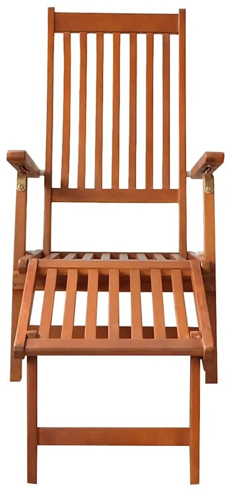 Tömör akácfa kültéri napozószék lábtartóval és párnával