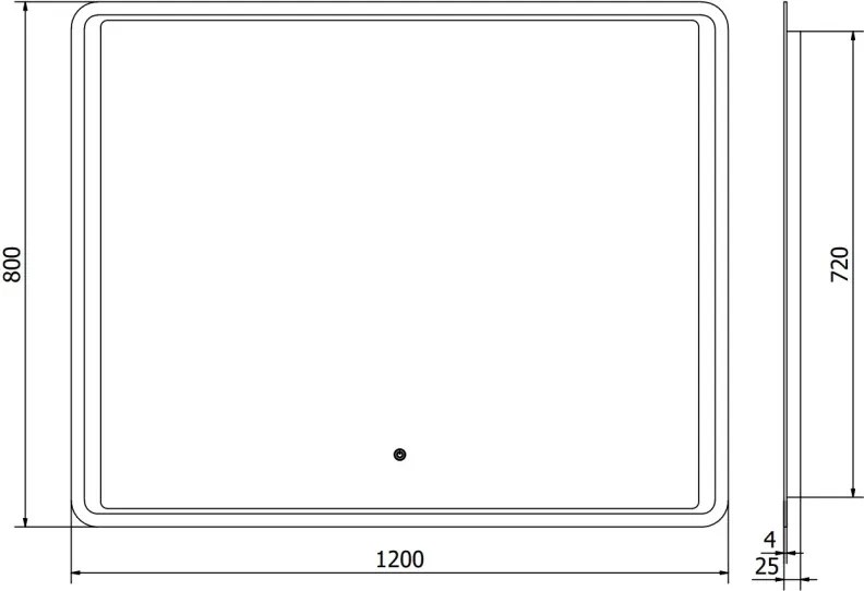 Mexen Zusa megvilágított fürdőszobai tükör 120 x 80 cm, LED 6000K, páramentes - 9808-120-080-611-00