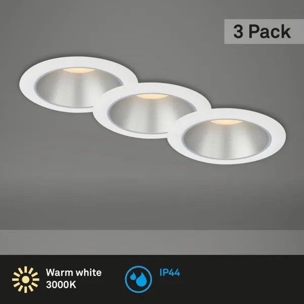 Briloner 7041-036 - KÉSZLET 3x LED Fürdőszobai beépíthető lámpa LED/4,9W/230V fehér