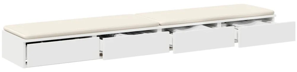 Ágyfiókok fiókkal Fehér 180 x 36.5 x 16.5 cm Faanyag