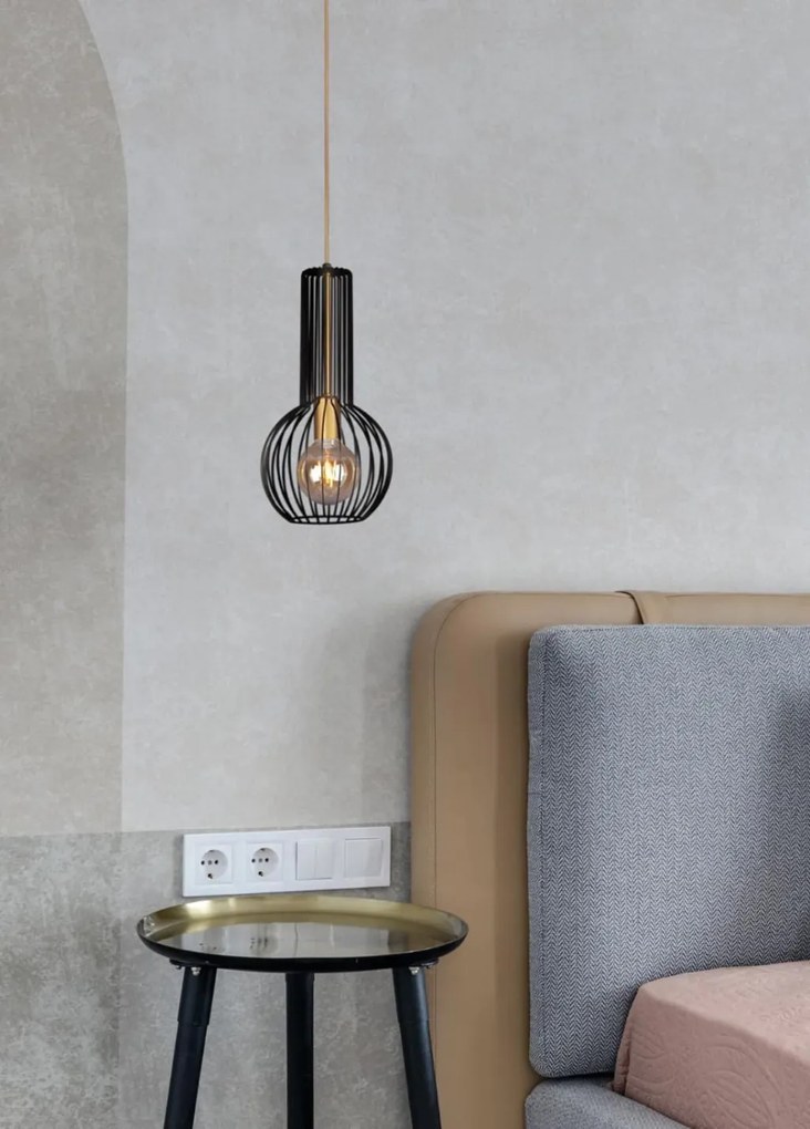 KAJA K-4520 ARVI BLACK Fekete Színű Függeszték 1xE27 15W IP20