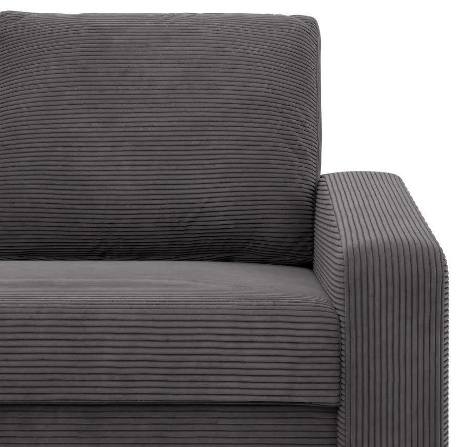 Zeus kanapé, kordbársony, hab töltet, döntött kartámasz, szürke