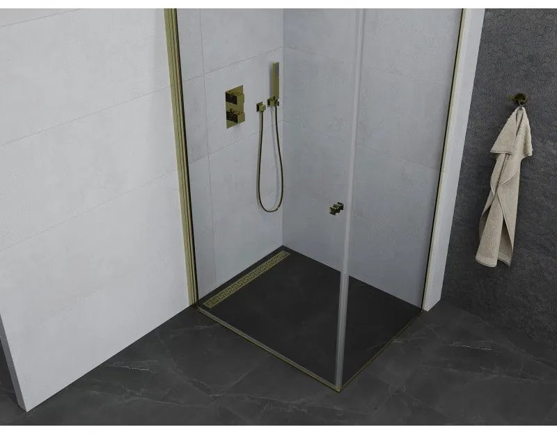 Mexen Pretoria, zuhanykabin 100 (ajtó) x 90 (fal) cm, 6mm átlátszó üveg, arany profil, 852-100-090-50-00