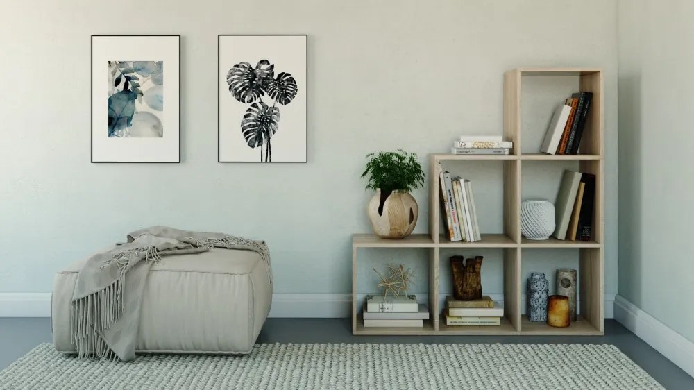 Odell Step 3X3 polc, 115x115x30 cm, sonoma