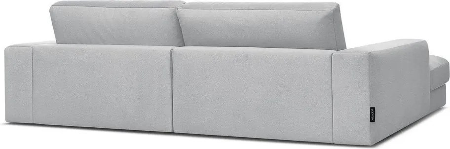 Világosszürke bársony sarokkanapé (bal oldali-heverő résszel) Sierra – Bobochic Paris