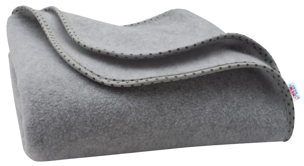 Gyerek fleece takaró New Baby 100x75 szürke csillagok