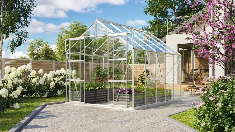 üvegház VITAVIA URANUS 8300 tiszta üveg 3 mm ezüst színű LG1036