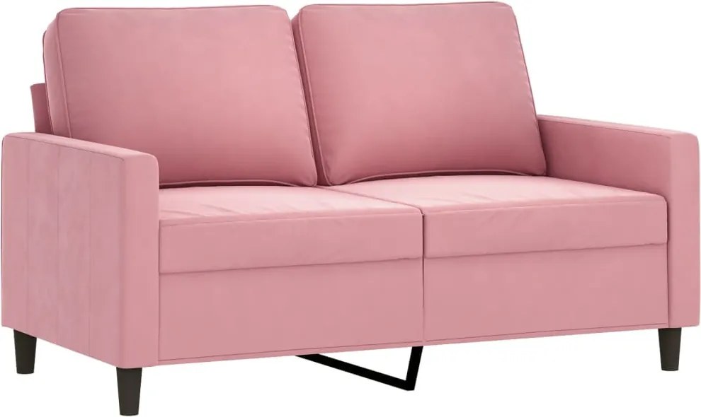 vidaXL kétszemélyes rózsaszín bársony kanapé 120 cm