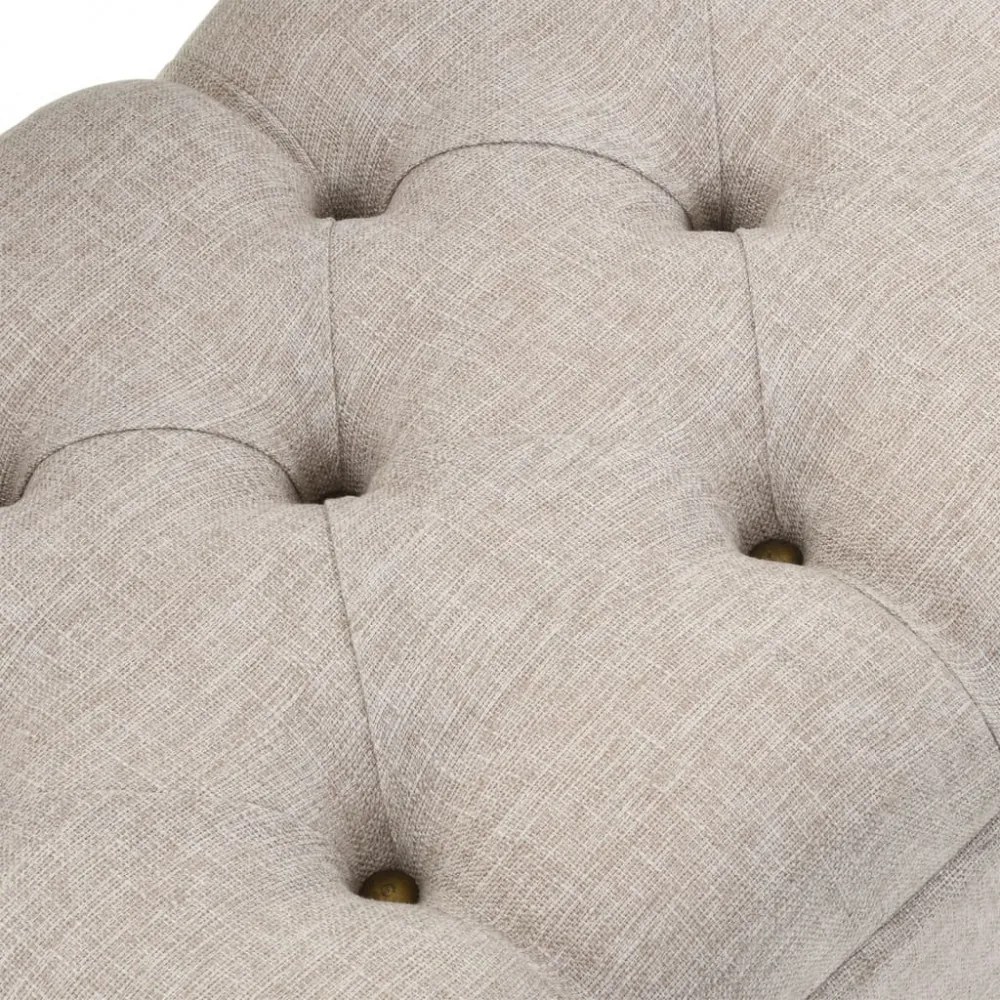 krémszínű szövet tárolópad háttámlával 110 cm