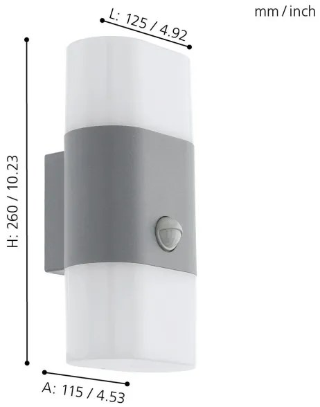 Eglo 97313 - LED kültéri fali lámpa érzékleős FAVRIA 1 2xLED/5,5W/230V