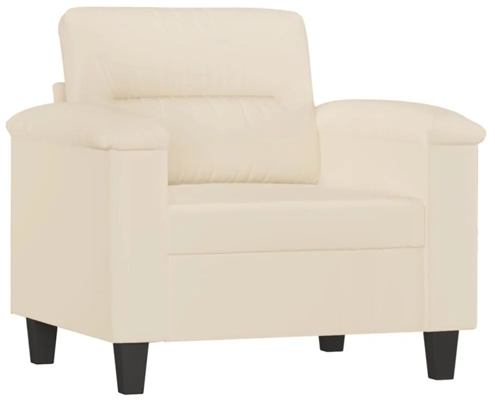 bézs mikroszálas szövet kanapéfotel 60 cm