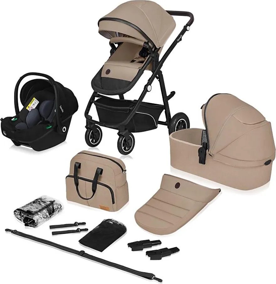 Lionelo - Kombinált 3 az 1-ben babakocsi BIANKA bézs homokszín