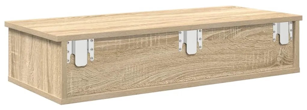Falipolc fiókokkal sonoma tölgy 80x31x17 cm műszaki fa