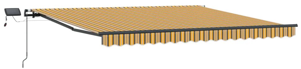Manuálisan behúzható napellenző LED színes csíkokkal 450x300 cm