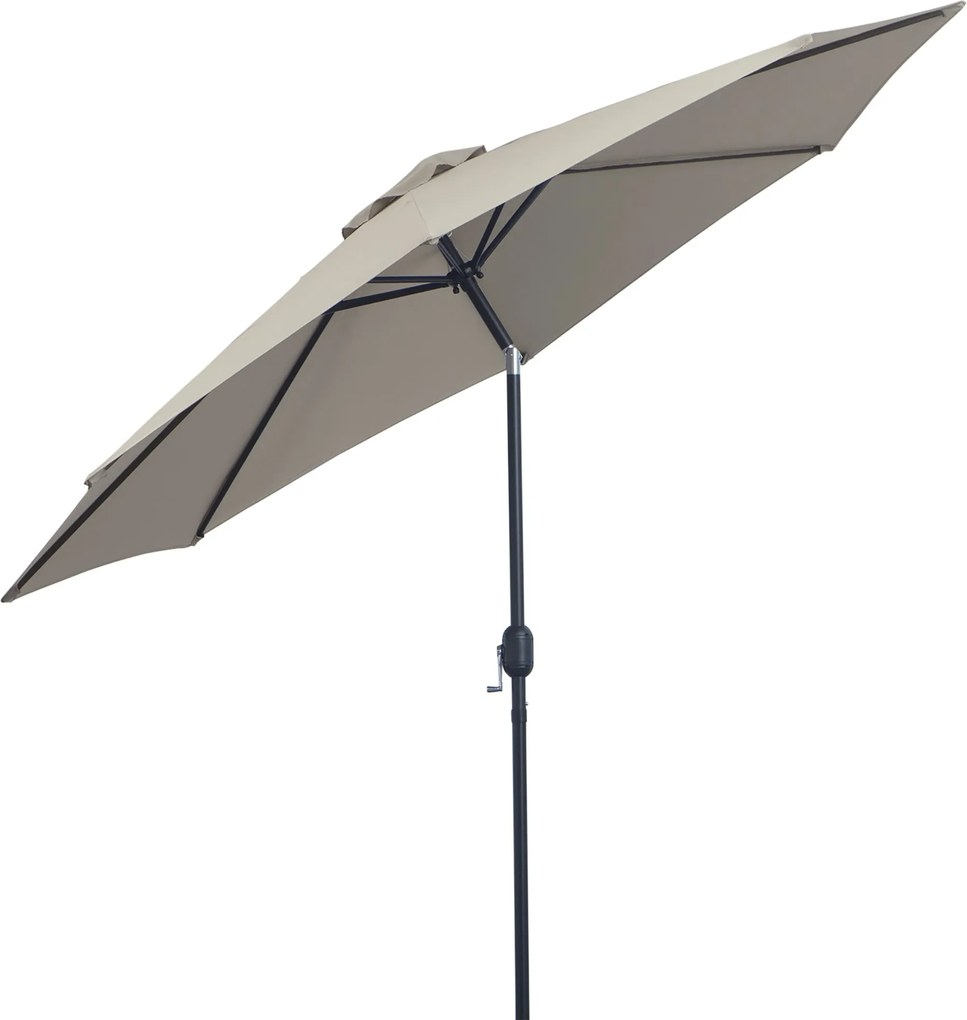 Outsunny 295x250 cm-es kertiparány Óriás napernyő Krankos állítható fémbottal teraszra, medencéhez, világosszürke | Aosom