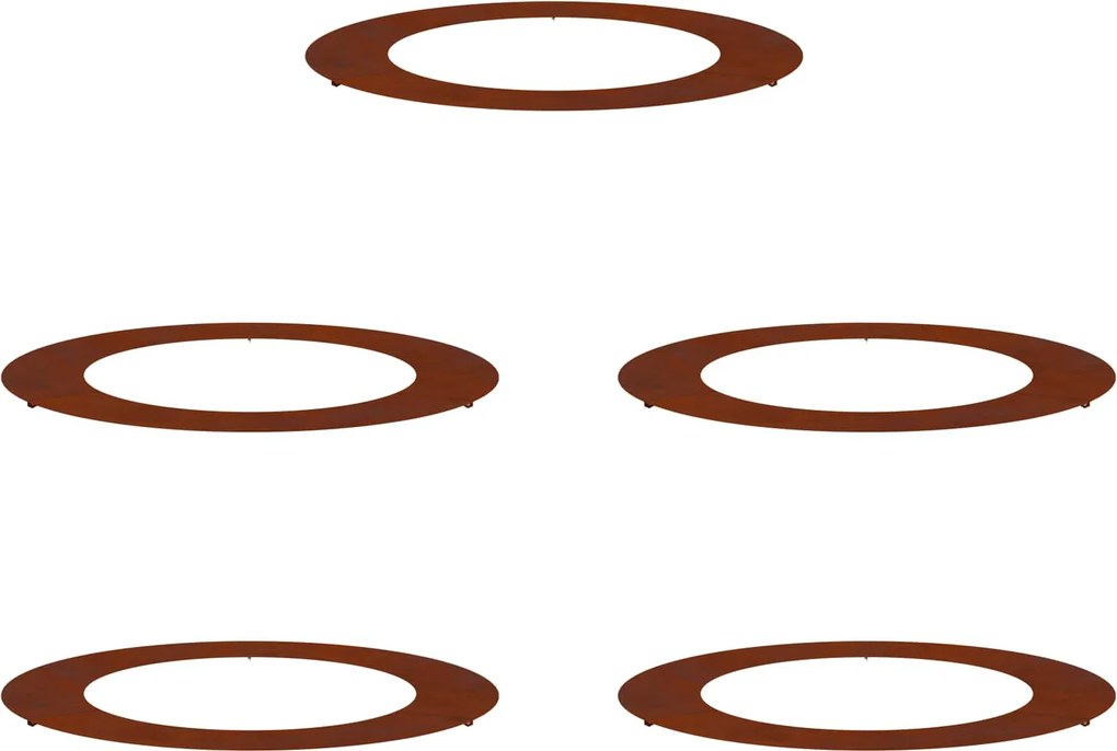 vidaXL Alkalmas lapos fa gyűrűkhez 5 pcs Barna Ø60 / 90 cm