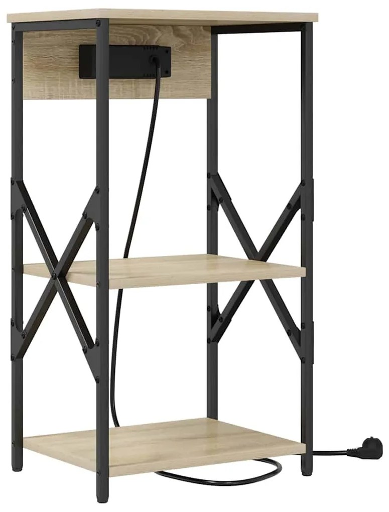 Éjjeliszekrény polcokkal sonoma tölgy 41 x 31 x 76 cm Faanyag