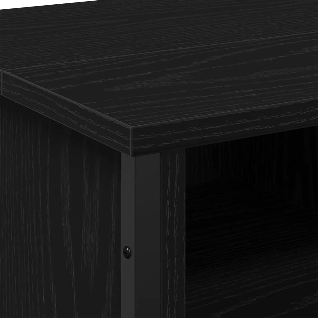 fürdőszobai mosdószekrény Fekete tölgy 91x35x60 cm Mérnöki fa
