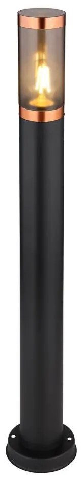 Globo 31588BC - Kültéri lámpa BOSTON 1xE27/23W/230V IP44 80 cm fekete/réz