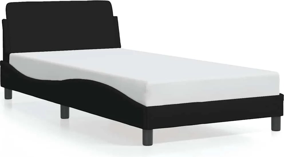vidaXL fekete szövet ágykeret Dover 100x200 cm