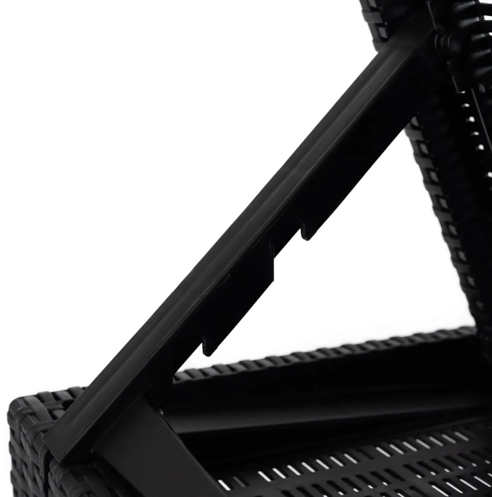 Műrattan napozóágy Fekete Színben. ARIZONA