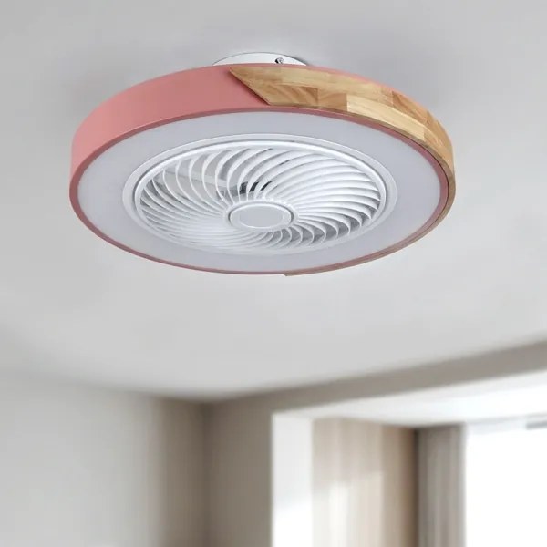 Brilagi - LED dimmelhető lámpa ventilátorral LED/38W/230V 50 cm rózsaszín/tölgy +távirányító