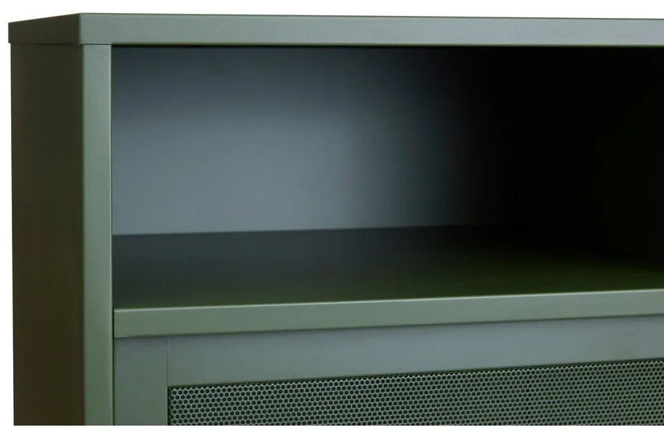 Sötétzöld fém szekrény tolóajtóval 90x140x40 cm Veep – Unique Furniture