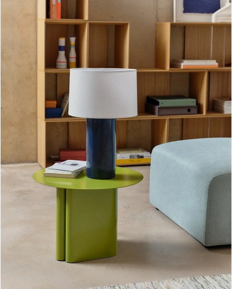 Kék asztali lámpa textil búrával (magasság 53,5 cm) Toneric – Kave Home