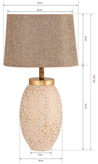 Asztali lámpa 1xE27/40W/230V bézs/arany