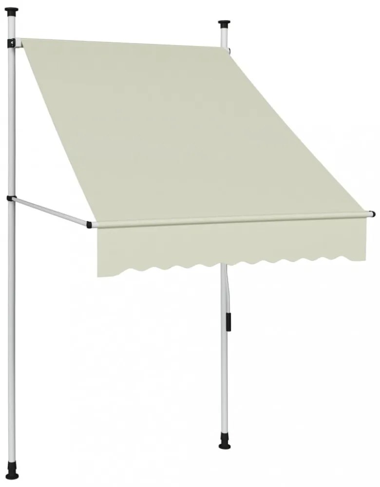 krémszínű kézzel feltekerhető napellenző 100 cm