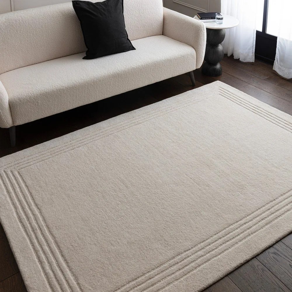 Elefántcsont színű kézi szövésű gyapjú szőnyeg 160x230 cm Orlo Ivory – Asiatic Carpets