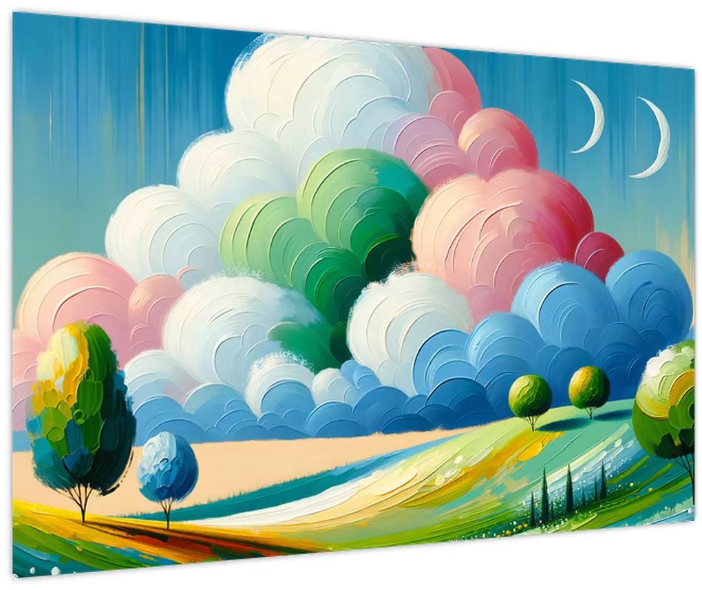 Kép - Tájkép felhővel (90x60 cm)