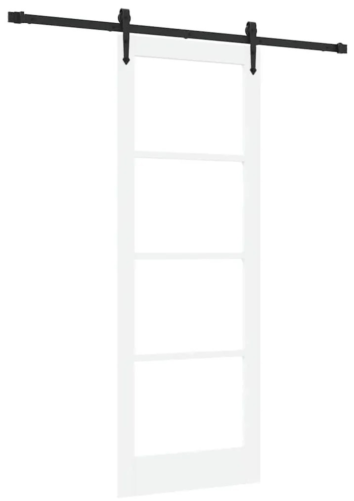 Egyszerű Csúszó Ajtó Fehér 78 x 211 cm Fa és fém