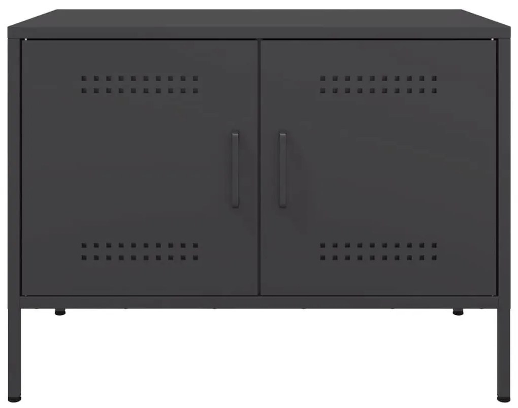 2 db fekete acél TV-szekrény 68 x 39 x 50,5 cm