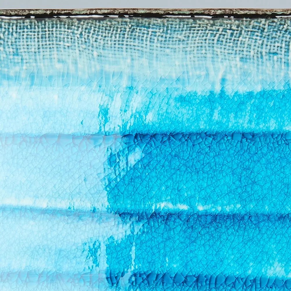 Sky kék kerámia szervírozó tányér, 21 x 13,5 cm - MIJ