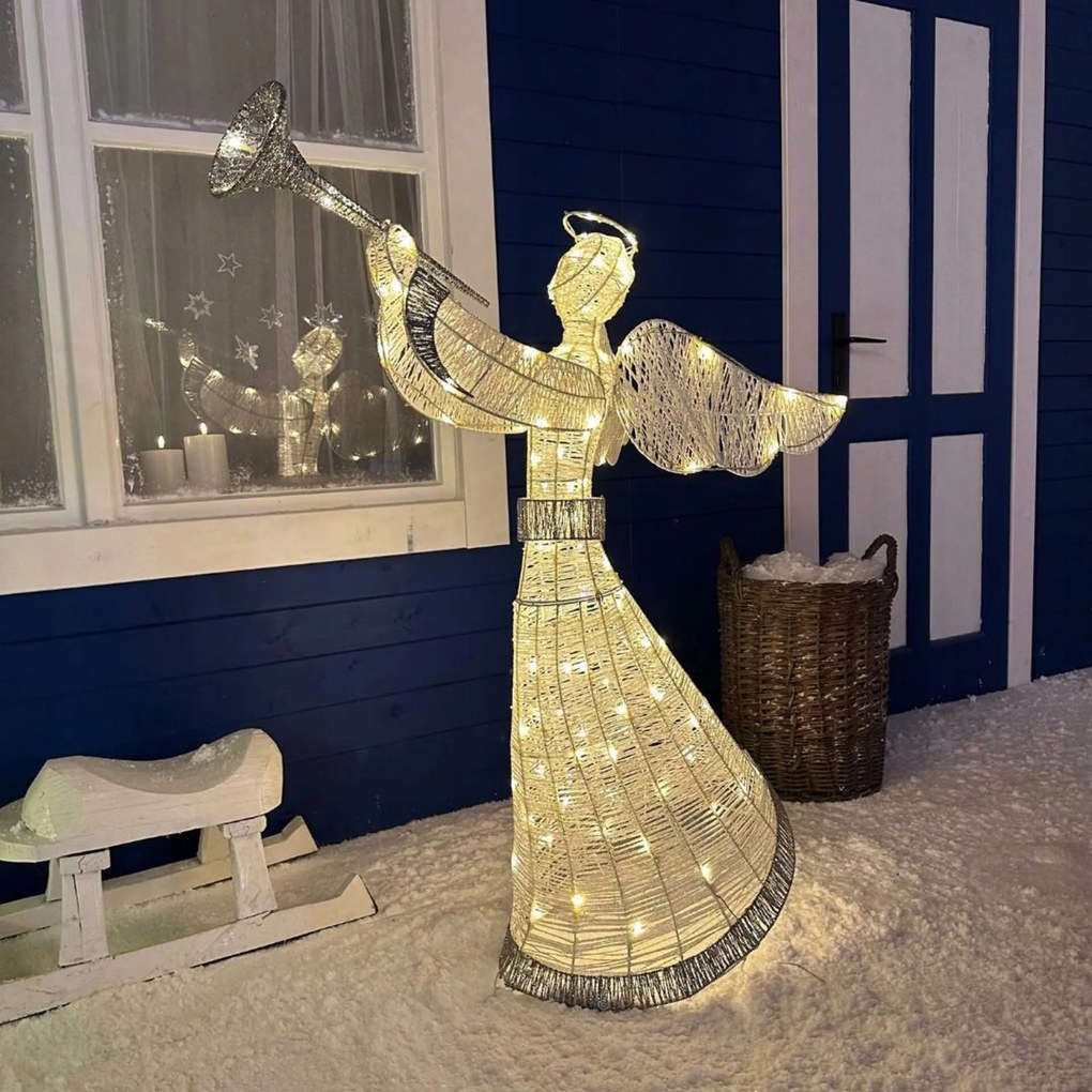 DecoLED Világító angyalka 122 cm, meleg fehér